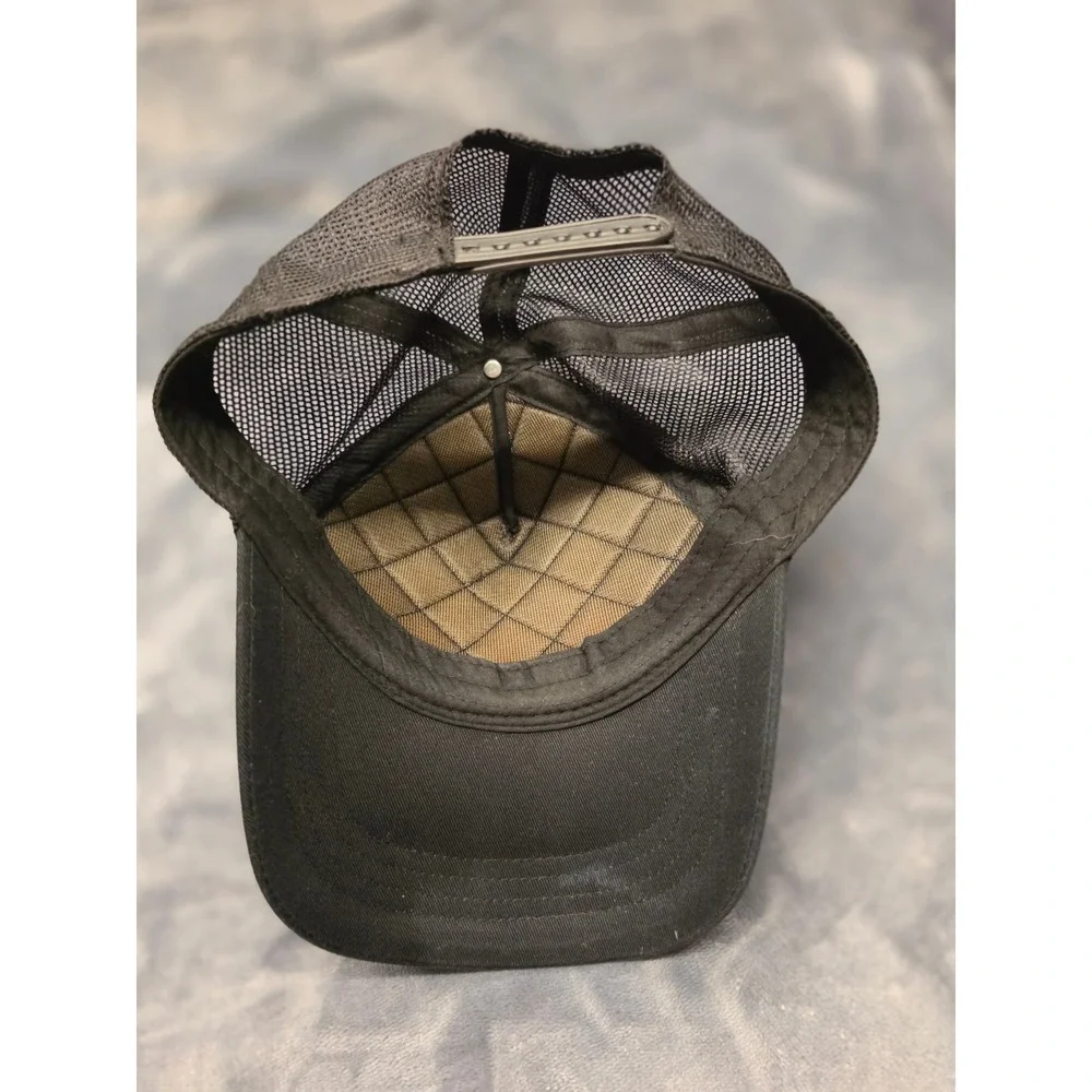Black Quilted Beaded Flower Mesh Snapback Trucker Hat HG RN129231 One Size